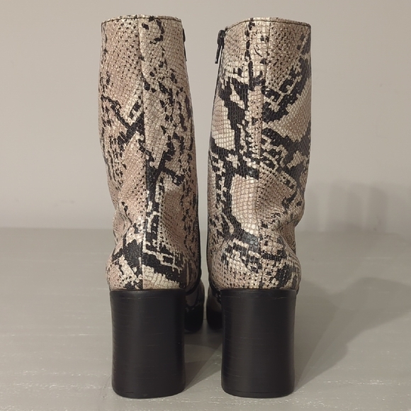 Durango Snakeskin Boots Block Heel Leather size 8.5 Made In Brazil - Picture 6 of 11